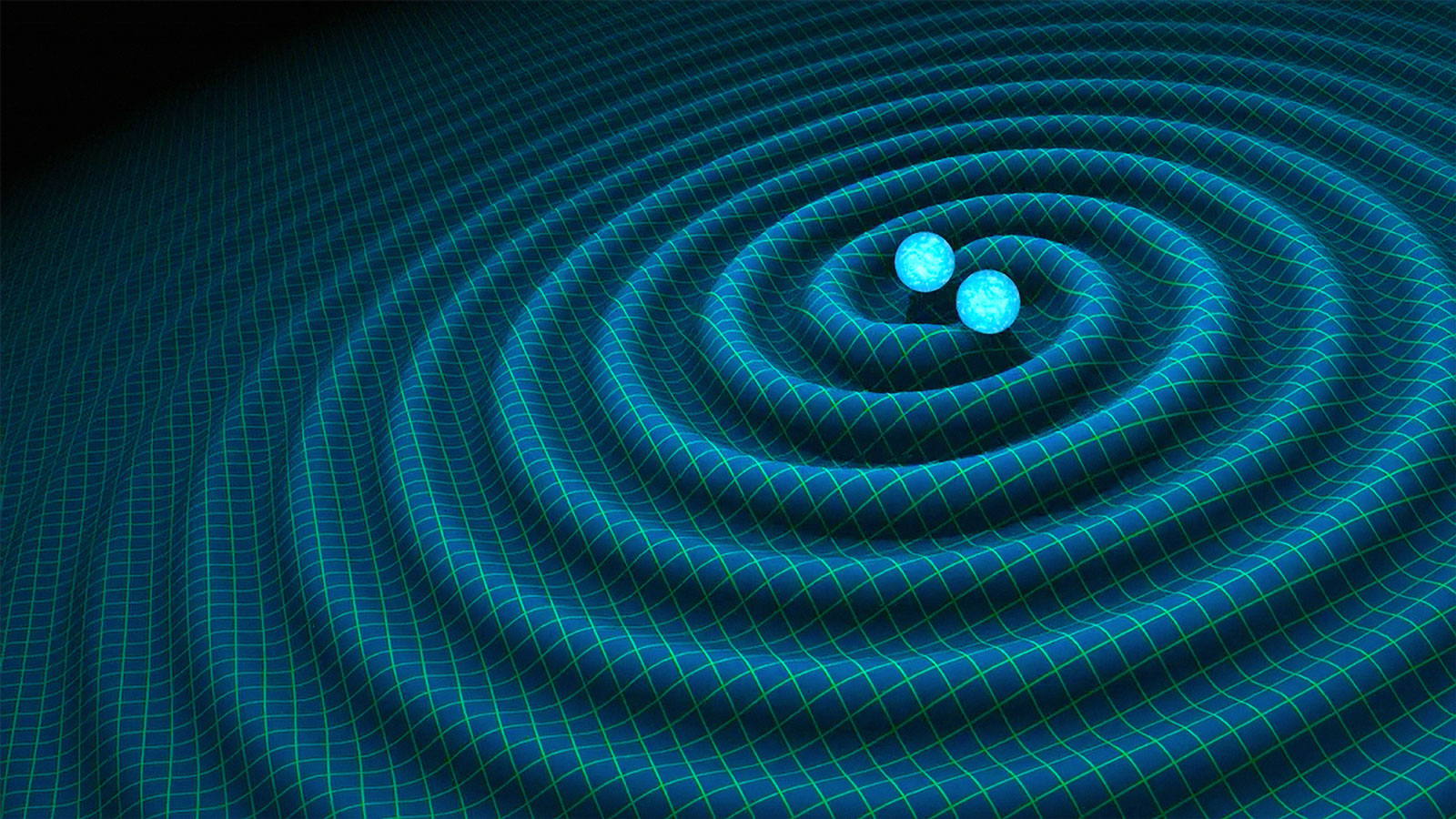 An artist's impression of gravitational waves generated by binary neutron stars. Credit: R. Hurt/Caltech-JPL