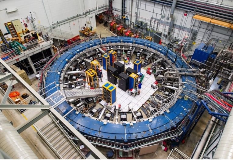 The 50-foot diameter superconducting magnetic storage ring at Fermilab. Photo by Reidar Hahn, Fermilab