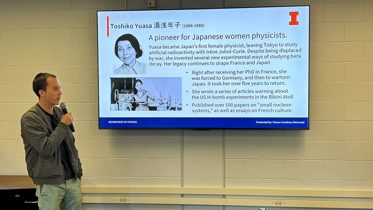 Cianan Conefrey-Shinozaki presenting Toshiko Yuasa