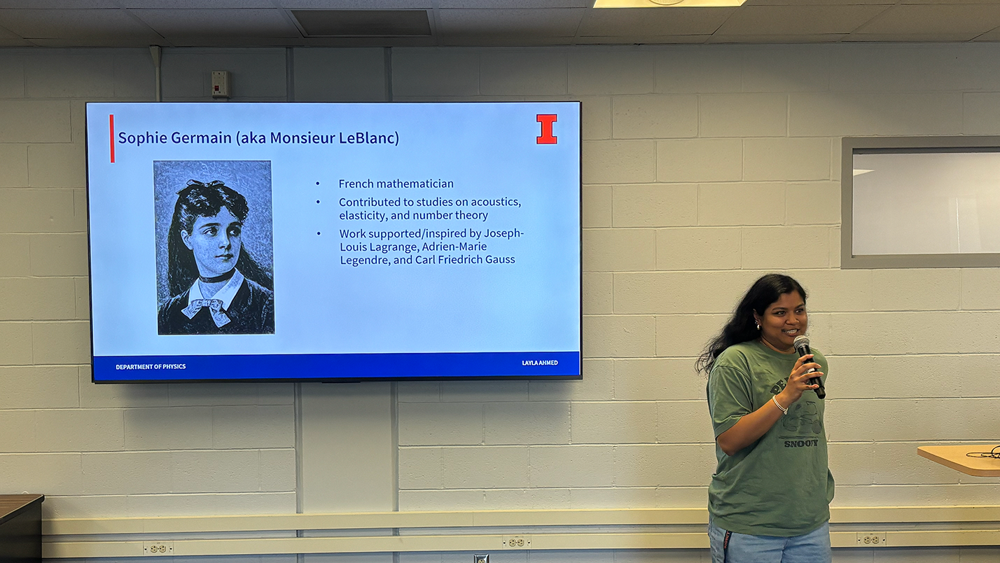 Layla Ahmed presenting Sophie Germain