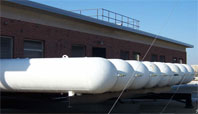 Liquefier tanks outside of Loomis Laboratory