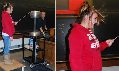 A glance into 2008 SPE: Professor Pitts' gets help from the audience on a demonstration