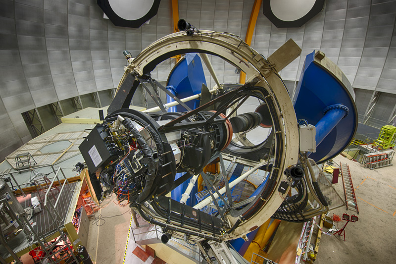 The Dark Energy Camera, mounted on the Blanco telescope at the Cerro Tololo Inter-American Observatory in Chile. Credit: Reidar Hahn/Fermilab.