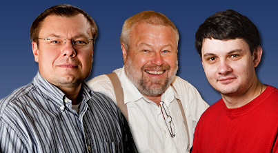 Professor Alexey Bezryadin, Assoc. Professor Alfred Hubler, and Postdoc Andrey Belkin (L-R)