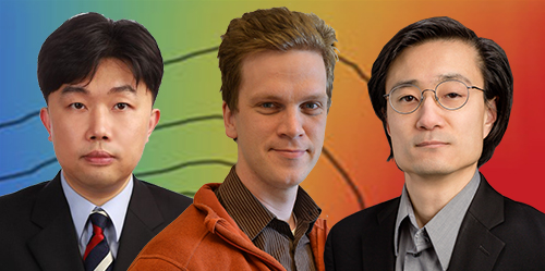 Pictured left to right are U.C. Davis postdoctoral researcher Wooje Lee, University of Illinois postdoctoral researcher Tomas Rube, and U. of I. Professor  of Physics and Bioengineering Jun Song