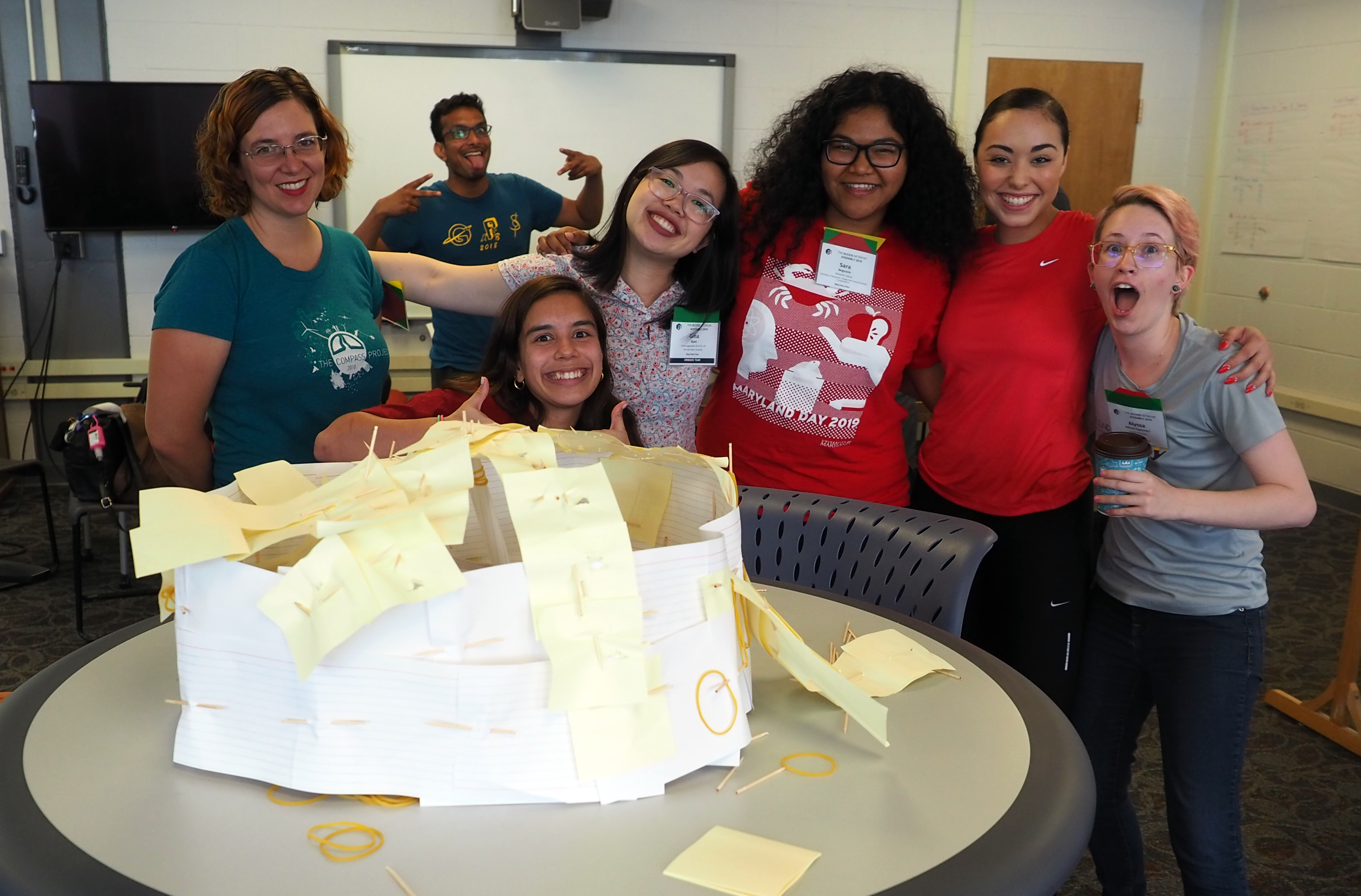 2019 Access Network Assembly attendees, from left to right, Anna Zaniewski (Arizona State University), Shubhang Goswami (University of Illinois at Urbana-Champaign), Gabby Huckabee (Arizona State University), Gina Quan (San Jos&eacute; State University), Sara Negussie (University of Maryland, College Park), Jordyn Mascare&ntilde;as-Wells (University of Oregon), and Alyssa Adams (VEDA Labs, alum of Arizona State University).