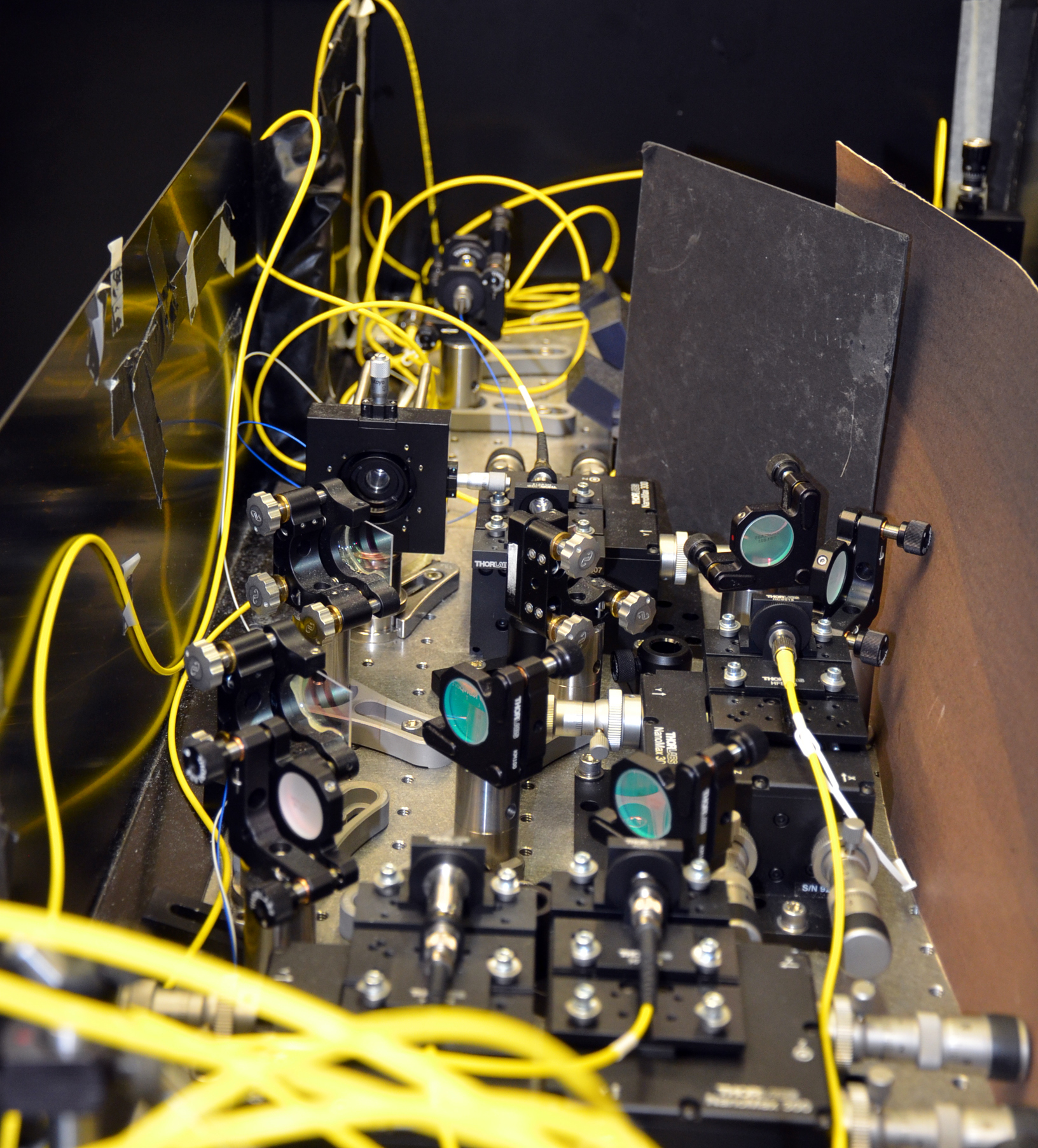 The experimental setup in Kwiat's lab at the Loomis Laboratory of Physics. Siv Schwink/Illinois Physics