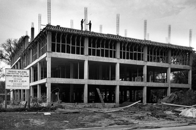 Phase I of the new Physics Building under construction