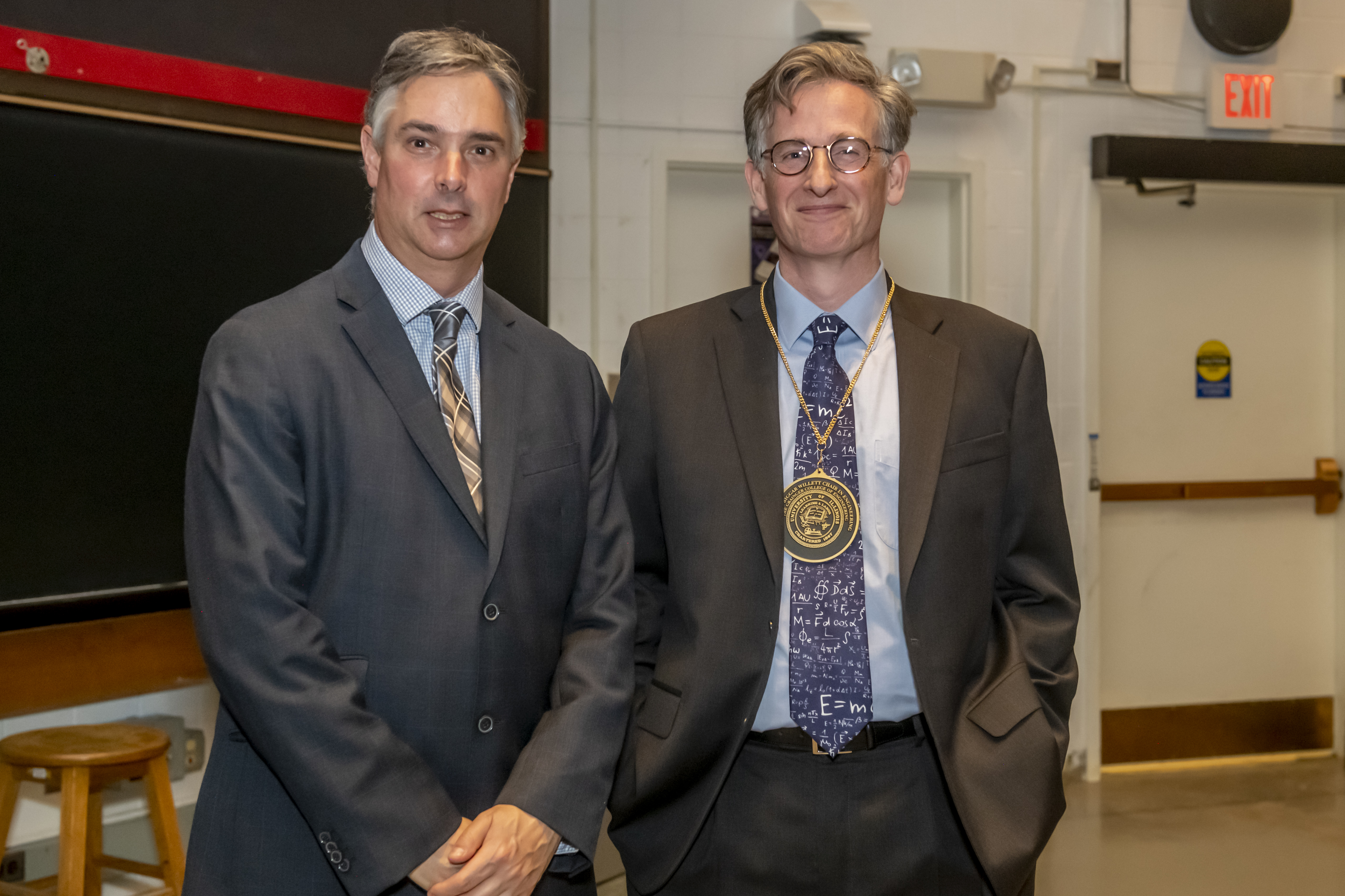 Professor Gil Holder (left) poses with Professor Charles Gammie after the ceremony.&amp;lt;br&amp;gt;&amp;lt;br&amp;gt;