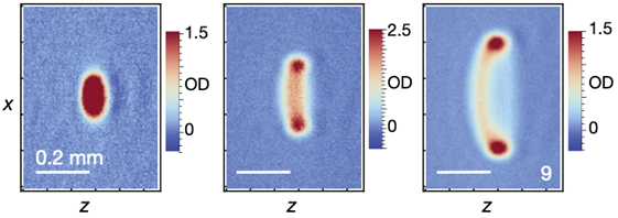 Snapshots of an inflating ultracold bubble at approximately 400 nanokelvin. Ultracold bubbles are spherical under ideal conditions; but more generally, the bubbles assume stretched out, oblong shapes, or imperfect ellipsoids. Credit: R.A. Carollo &amp;amp;amp;lt;em&amp;amp;amp;gt;et al.&amp;amp;amp;lt;/em&amp;amp;amp;gt;, &amp;amp;amp;lt;em&amp;amp;amp;gt;Nature&amp;amp;amp;lt;/em&amp;amp;amp;gt;, May 18, 2022