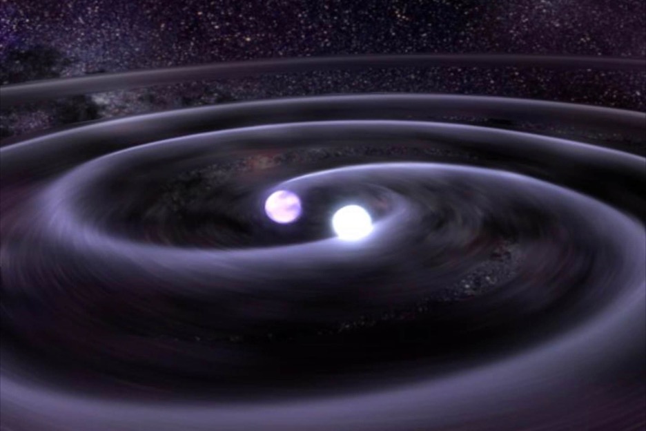 An illustration of two neutron stars merging, along with the resulting gravitational waves.&amp;amp;lt;br&amp;amp;gt;&amp;amp;lt;em&amp;amp;gt;&amp;amp;lt;br&amp;amp;gt;Image credit: &amp;amp;lt;a href=&amp;amp;quot;https://svs.gsfc.nasa.gov/10543&amp;amp;quot;&amp;amp;gt;NASA Goddard Flight Center&amp;amp;lt;/a&amp;amp;gt;&amp;amp;lt;/em&amp;amp;gt;