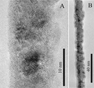 A digital image of the electron micrograph of the nanowires.