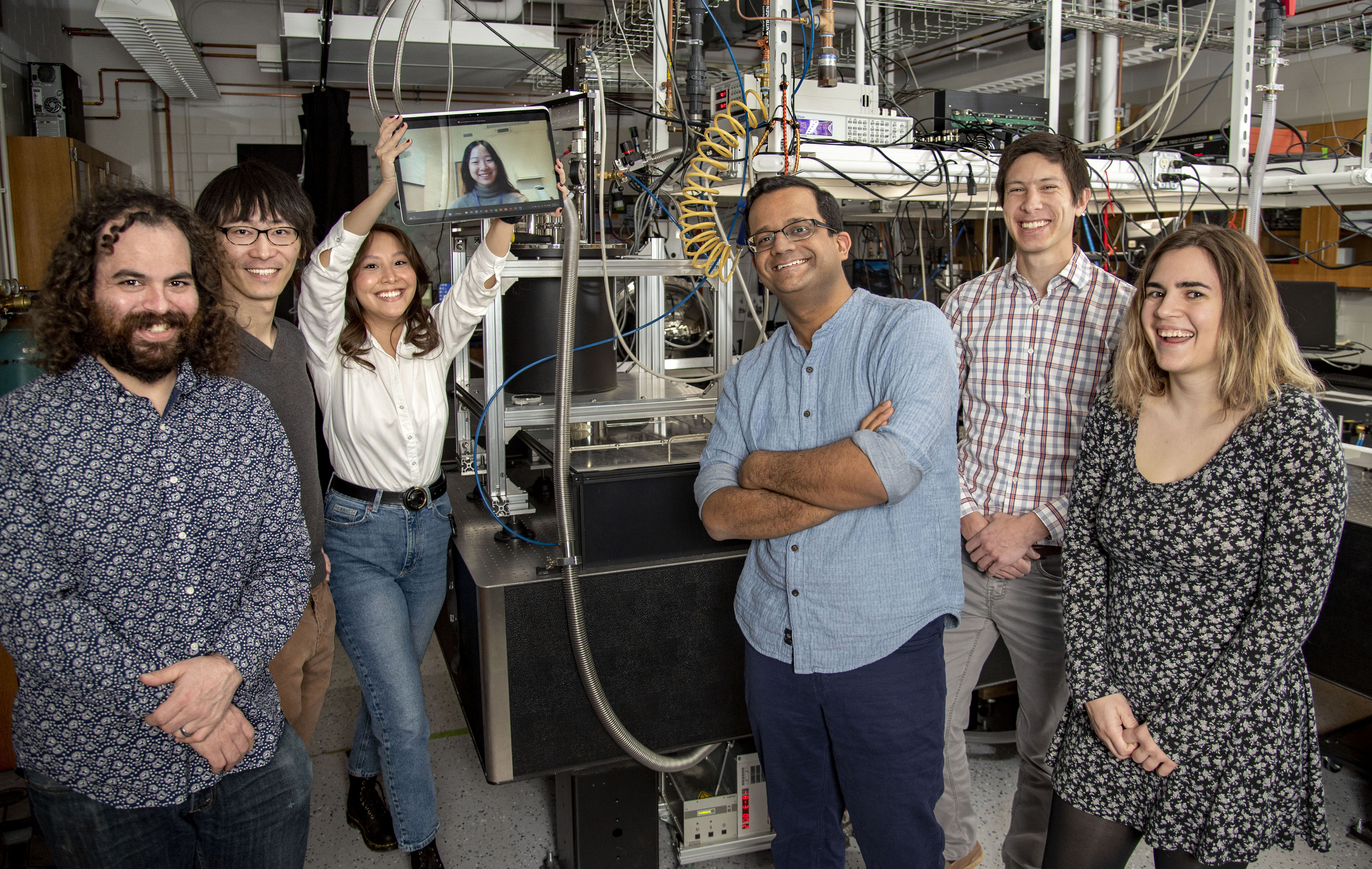 A photo of Fahad Mahmood and his graduate students.