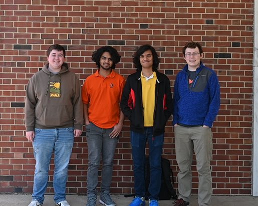 2024/25 PhySAB officers (left to right) Brendan Nolan, Suvinay Goyal, Lakshman Goel, and Sam Rosner